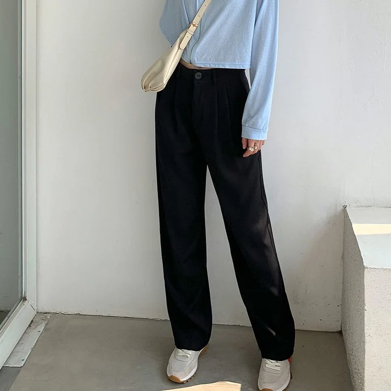 New Fashion Pant Women Leisure High Waist Loose Drape Trousers