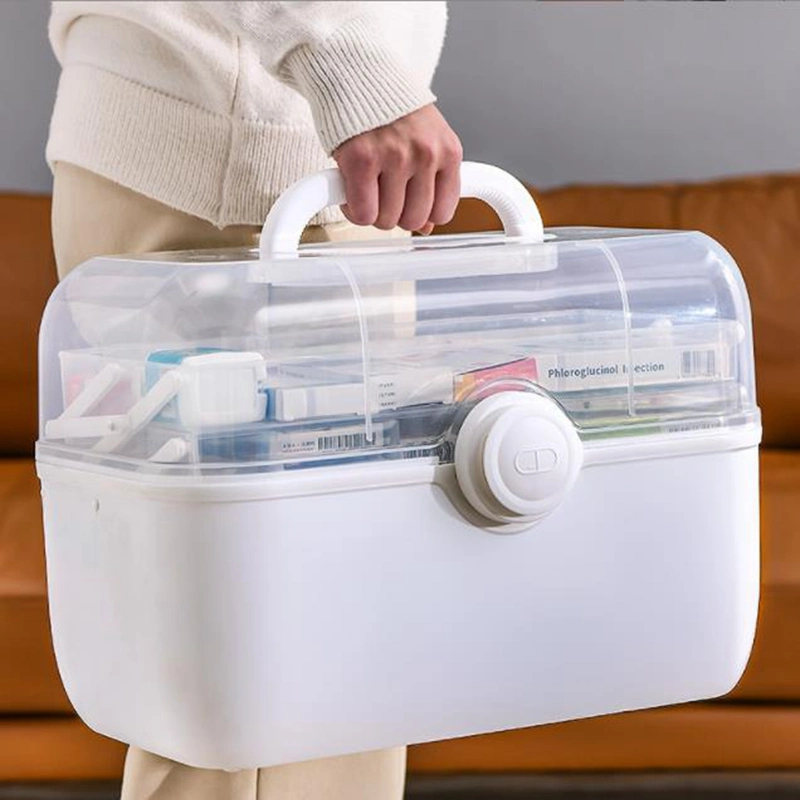 Large Capacity Plastic Storage Box Household Multi-Layer Portable Medical Box