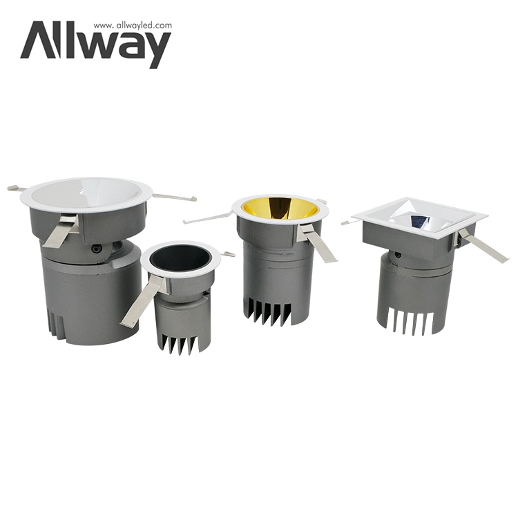 Allway هوت سسال أشرطة داخلية إضاءة 5 واط قابل للضبط 7 واط 12 واط مصباح كشّاف LED غائر دائري بقوة 20 واط مع مصباح كشّاف LED خفيف الوزن COB