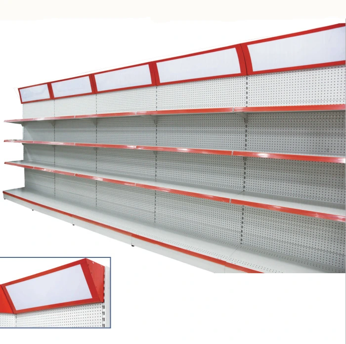 Visualización de tienda de Supermercados Directa de Fábrica de Metales Acero Góndola Expositor racks de equipos de supermercados