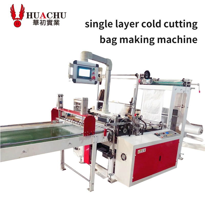 HDPE LDPE PE Nylon Full Auto Biodegradable Plastic T Shirt Bag Glove Bag Making and Folding Machine Handle Shopping Bag Packing Cutting Machine