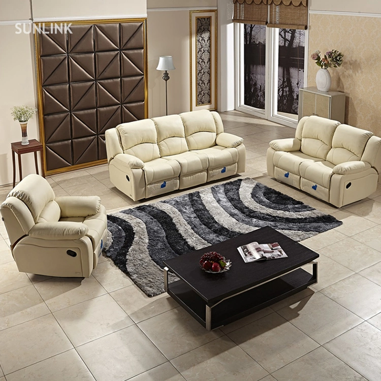 غرفة معيشة بتصميم إيطالي بالجملة بمصنع، مسرح، مجموعة من أرائك جلدية أريكة يمكن تحويلها إلى سرير