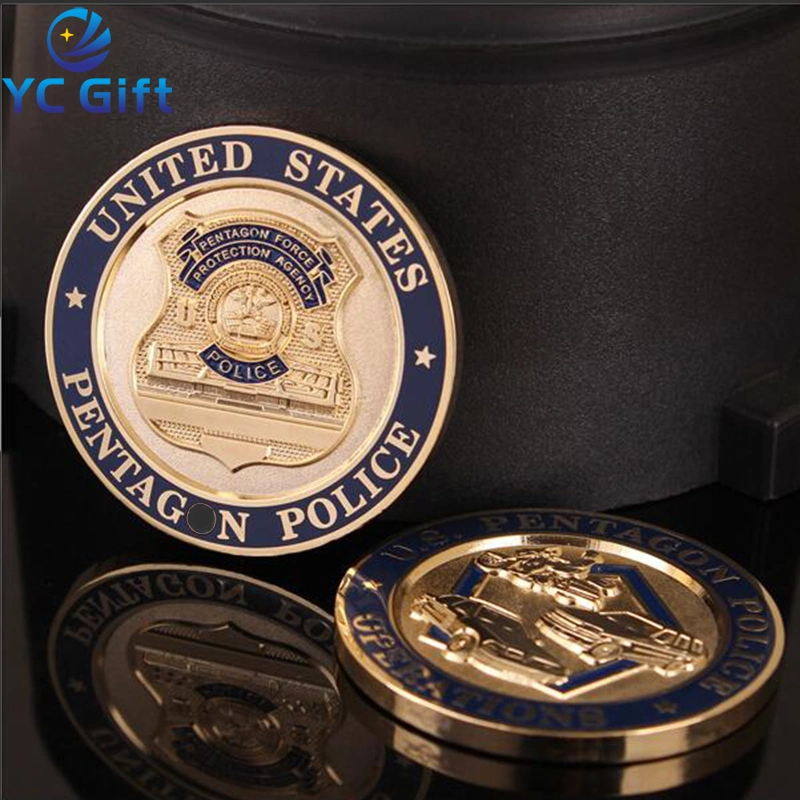 Customized Gold /Silver/Bronze Metal Challenge Coin Metal Crafts Military 2D/3D Souvenir Coins Badge with Any Logo (CO45)
