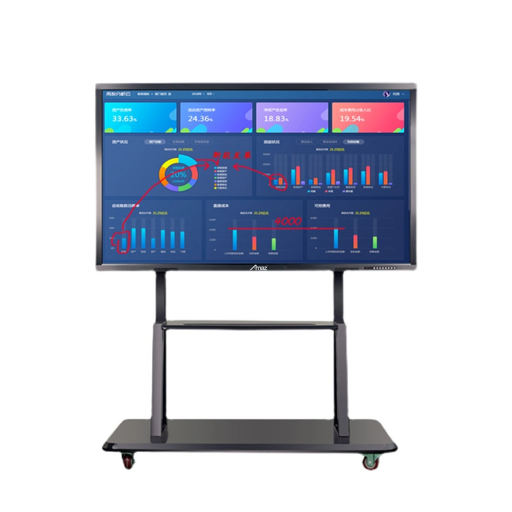 65/75/86/100 Inch 4K Screen Display Digital Flat Panel Interactive Whiteboard Smart Board for School Classroom Teaching