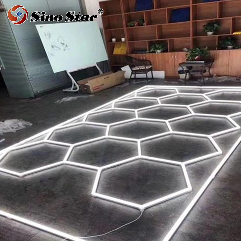 New Design Hexagonal Garage Lights Customized Hexagrid LED Lighting for Car Workshop and Office