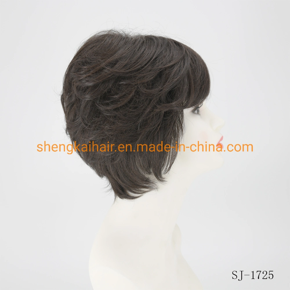 Wholesale/Supplier Premium Quality Full Handtied Black Color Short Style Synthetic Hair Wigs for Women 529