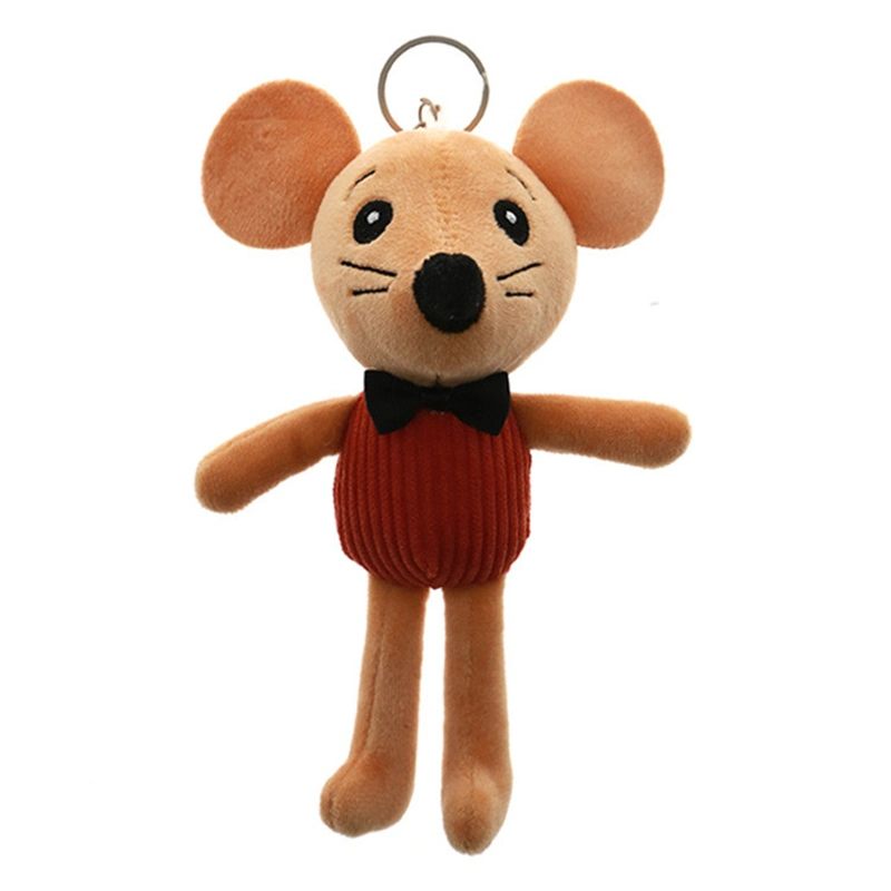 Color Customized 15cm Lovely Soft Stuffed Animal Pendant Plush Keychain Mouse