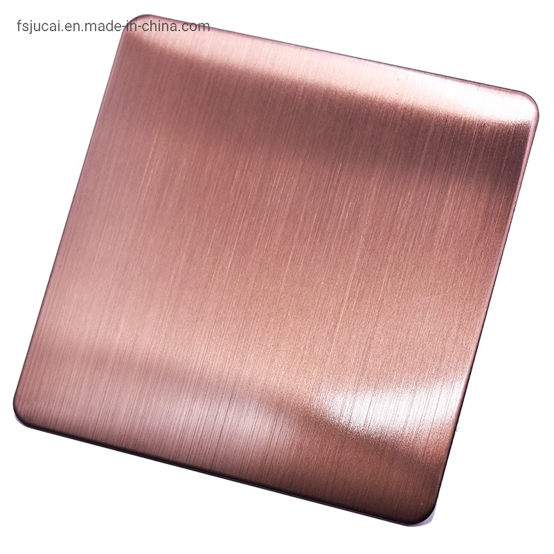 Fashion Gold Color Brush Finish Stainless Steel Sheet Free Samples