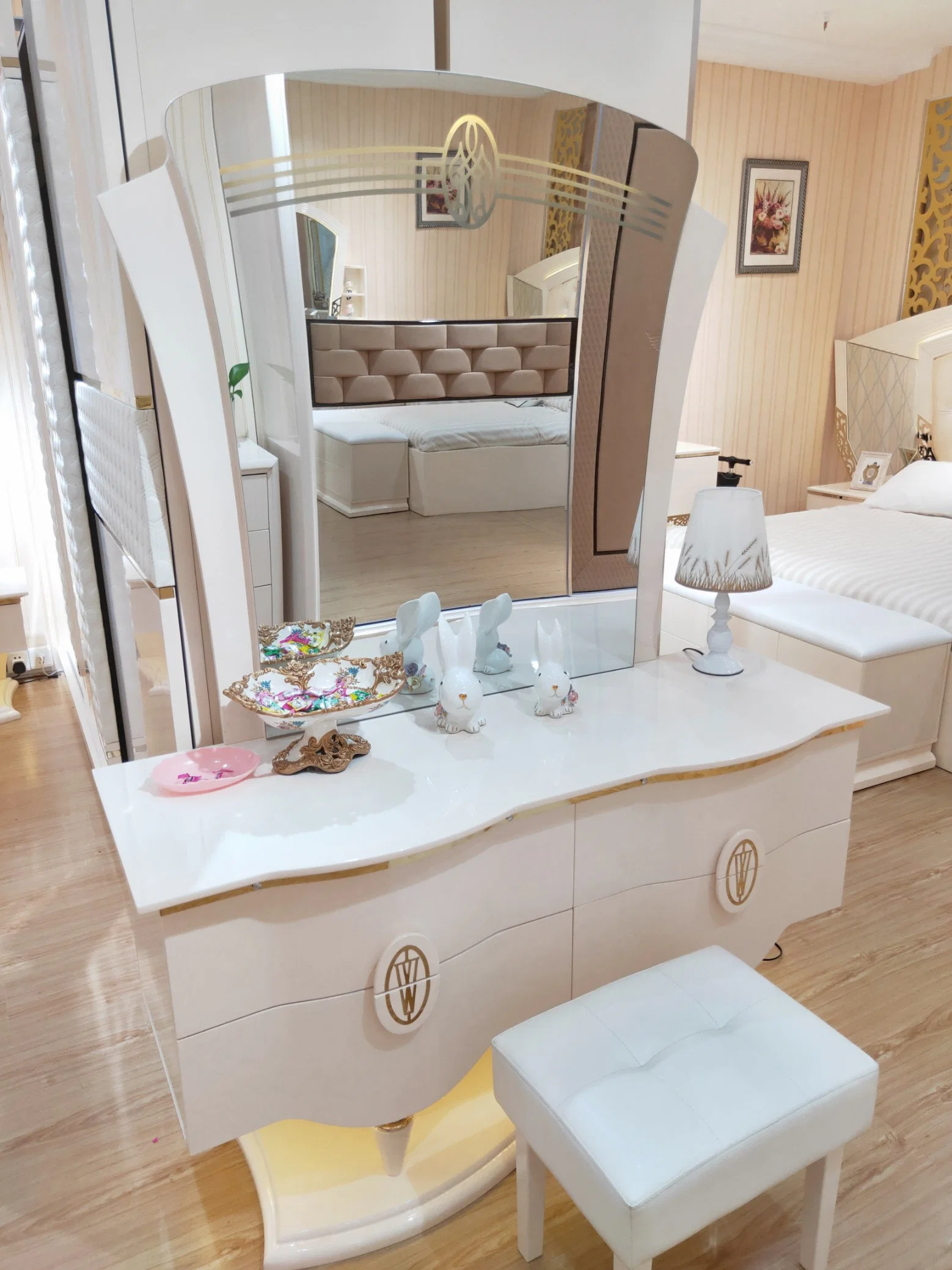 Tamaño King conjunto de dormitorio estilo Europeo Venta caliente Muebles de lujo