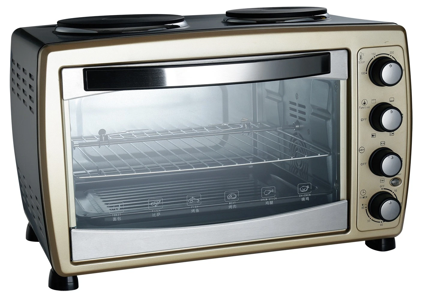35L Toaster Oven with Chrome Knowbs