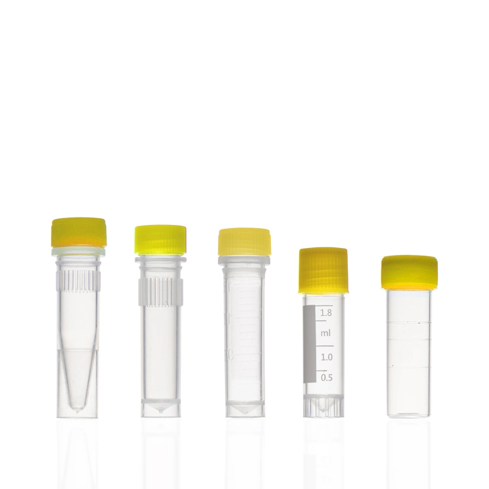 Tubo criovial criogénicos criogénicos criogénicos de plástico descartável de laboratório de 1,8 ml