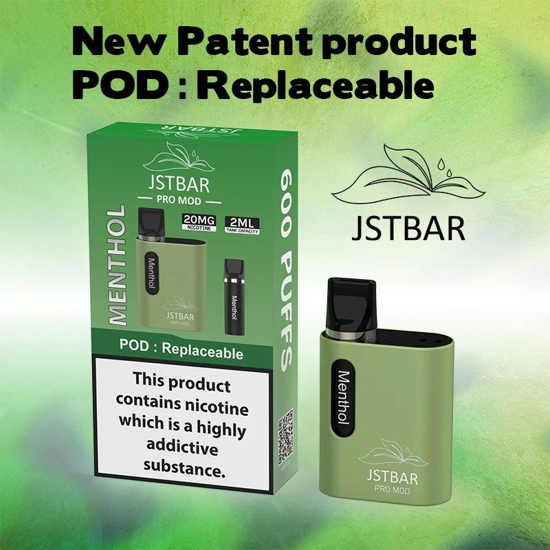 100% Newst Hot Sell Jstbar PRO Mod 600 Puffs Disposable/Chargeable Vape Pod 400 mAh Recharger Battery 10 Flavors Cheap Vapor Pen