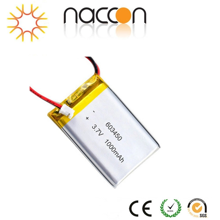 603450 7.4V Polymer Battery Pack 603450 1000mAh Customized Capacity