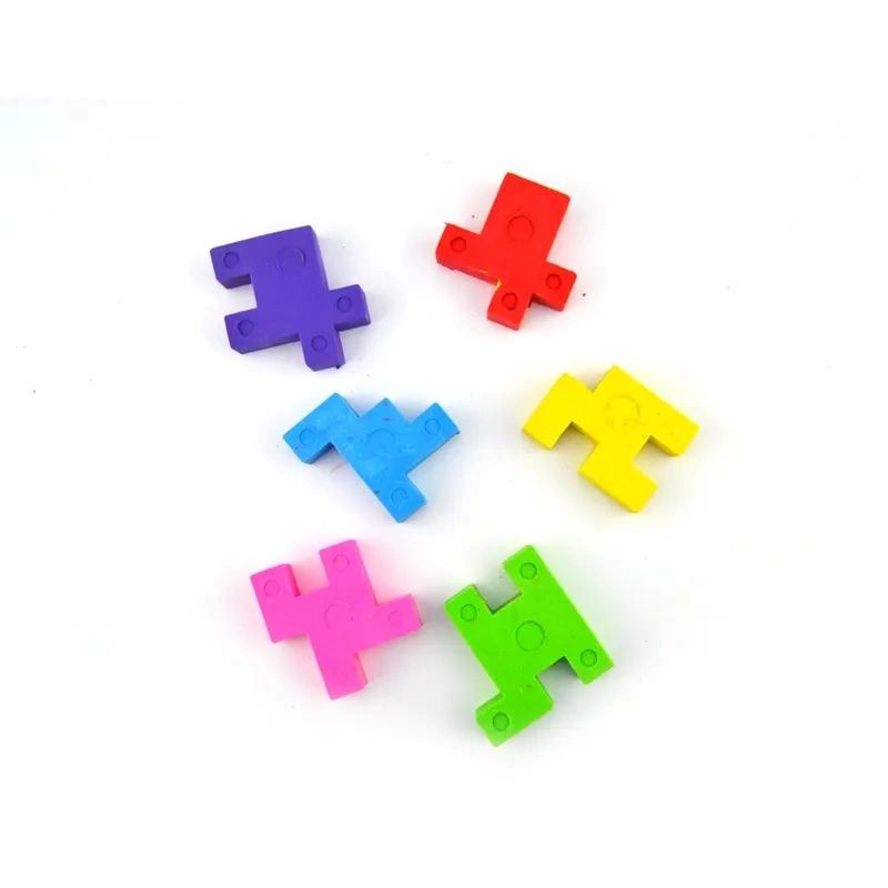 Caliente Nueva simulación de papelería de alimentos Color de regalo Cartoon mayorista 3D Puzzle cuadrado conjunto desmontable Rubik Cube Shape Borrador