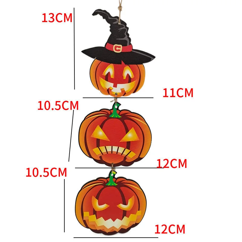 Halloween Wooden Crafts Pumpkin Pendant Outdoor Courtyard Terror Decoration