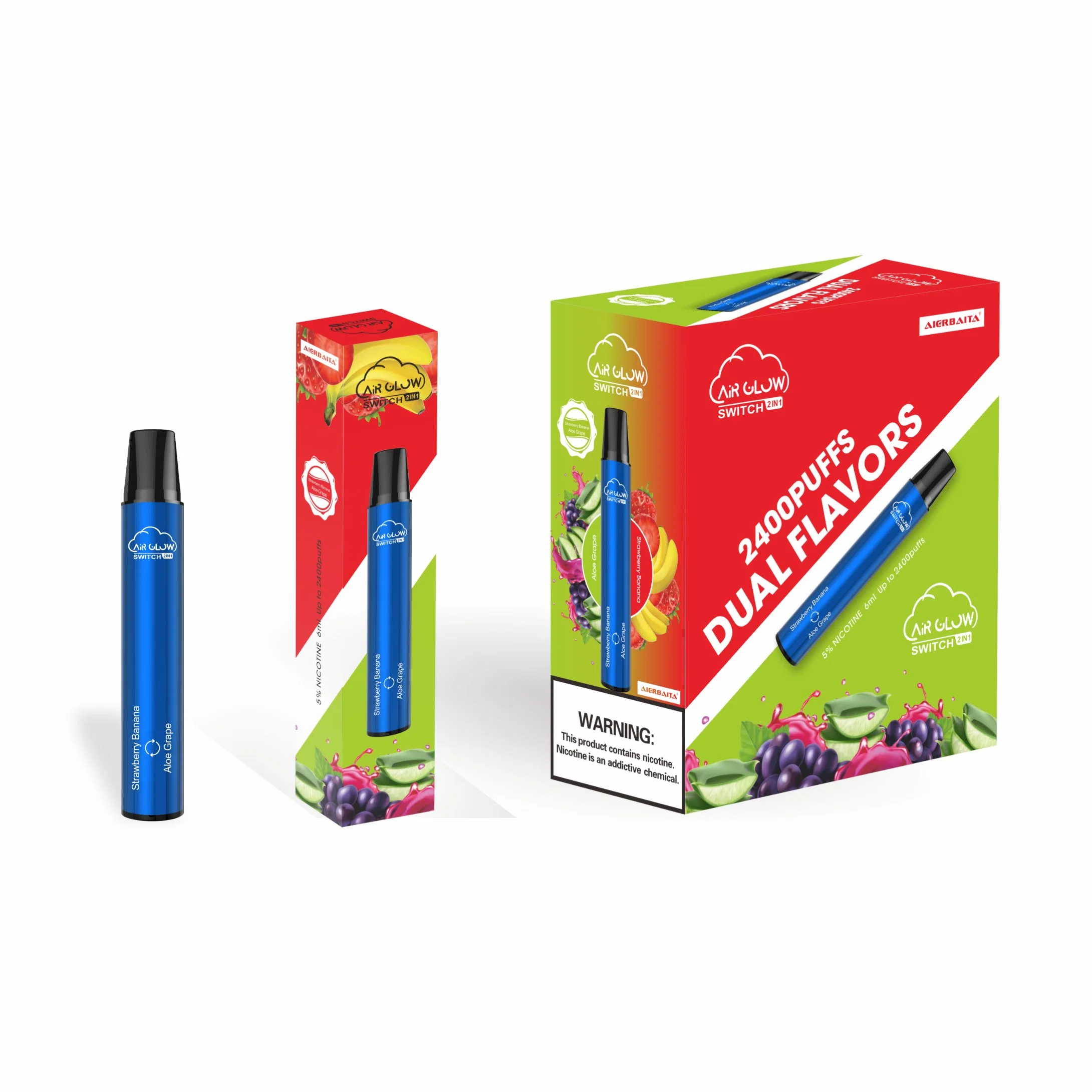 Interruptor de aire brillante desechable de colores VAPE Ecig Mini 2400puffs vape