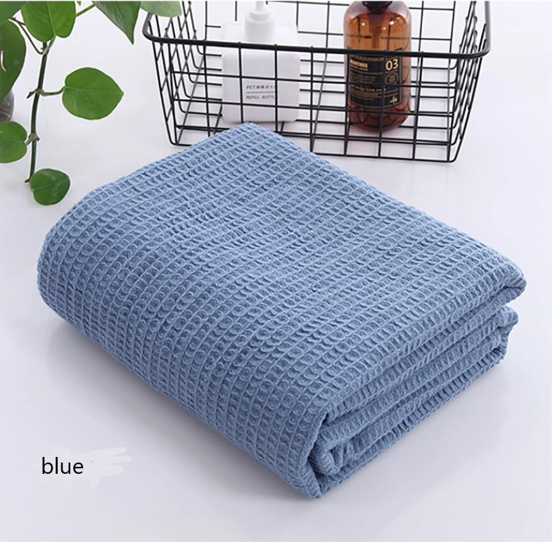 Breathable Waffle Cotton Knit Blanket, Sofa Throw for Home Use