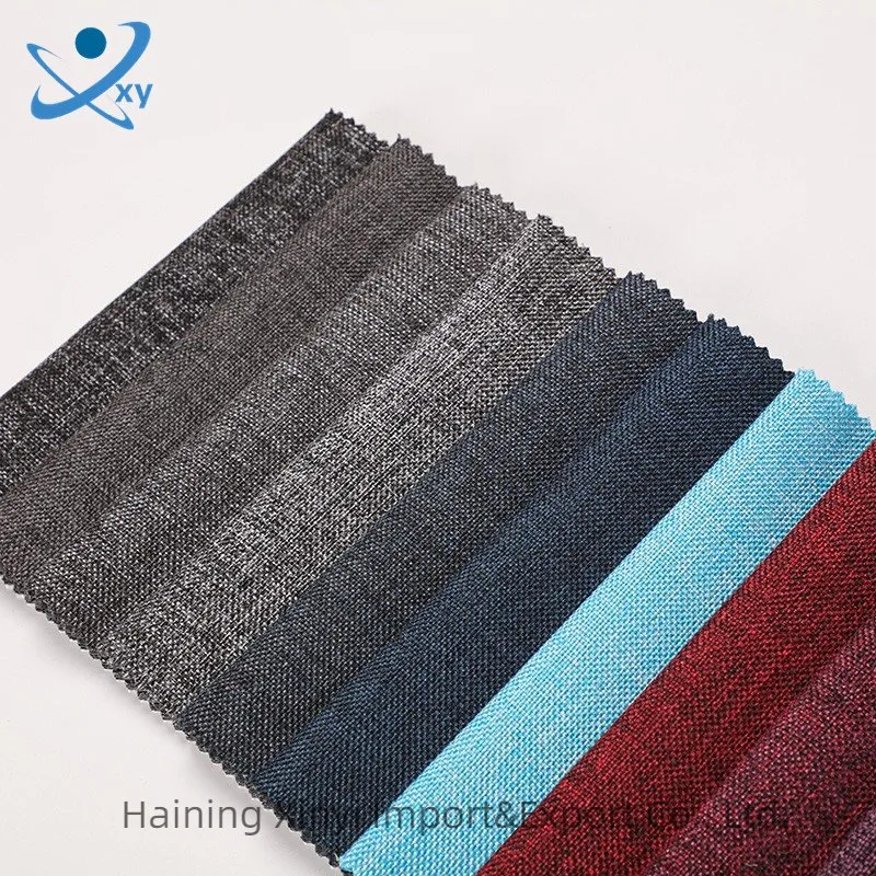Sofá Bamboo-Hemp ropa gruesa de tejido de algodón Needle-Punched compuesto de color liso cojín mantel de tela de cortina