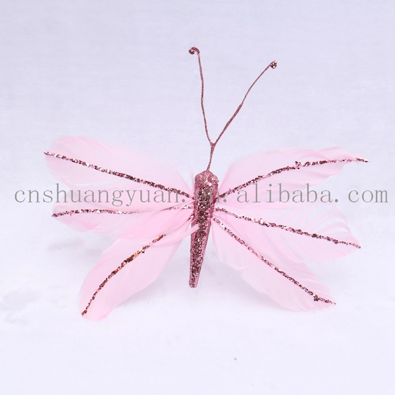 New Design Christmas Shiny Dragonfly Butterfly for Holiday Wedding Party Decoration Supplies Hook Ornament Craft Gifts