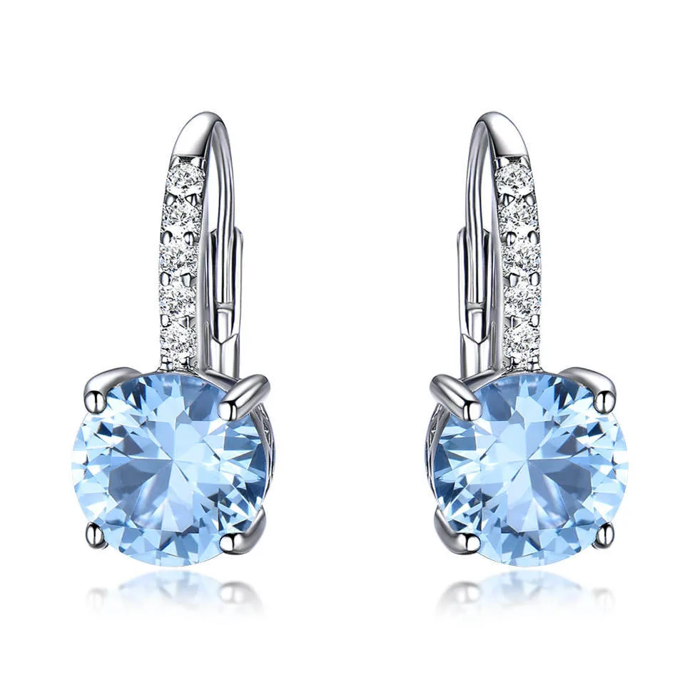 925 en argent sterling avec placage or 18K PENDENTIF TOPAZ Nano Saphir High-Grade Diamond Earrings pendaison Type Earring