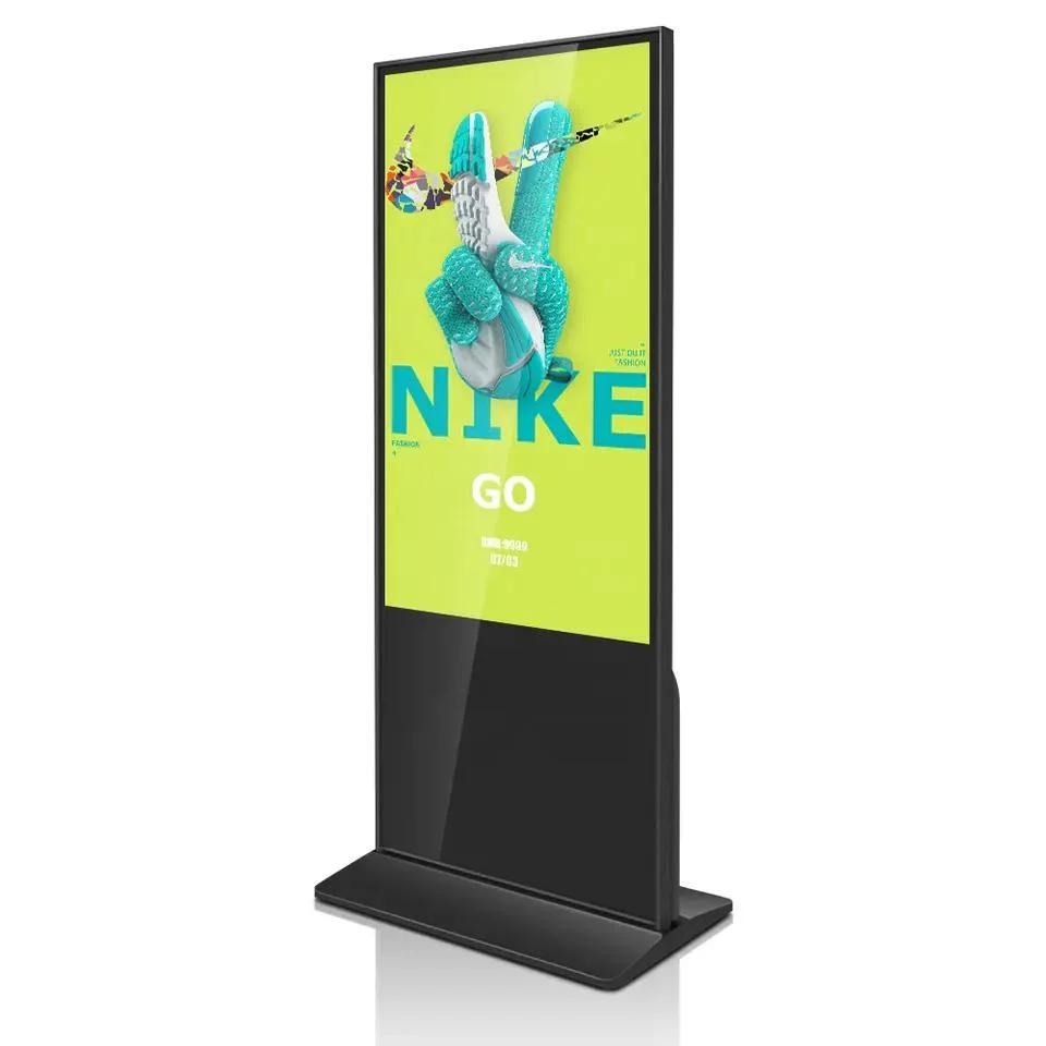 Ecrã LCD interativo Android de 32 polegadas com leitor de multimédia digital com tecnologia de sinalização digital Suporte de chão de exposição publicitário Totem