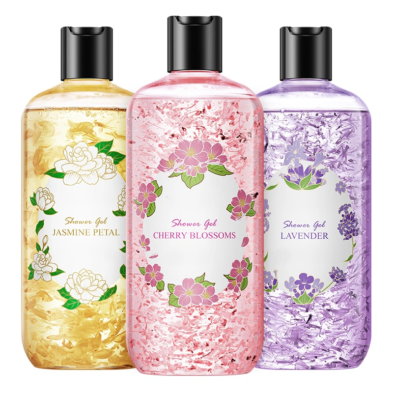 Etiqueta Privada natural do corpo orgânico lave a pele Embranquecimento Jasmine Lavender Shower Gel