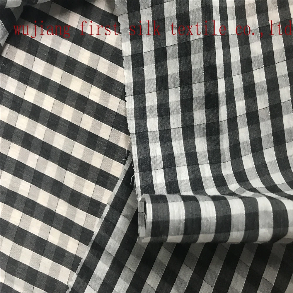 Oeko Tex 100 Certificate High quality/High cost performance  Silk Cotton Poly Check Fabric, Silk Cotton Poly Yarn Dyed Fabric