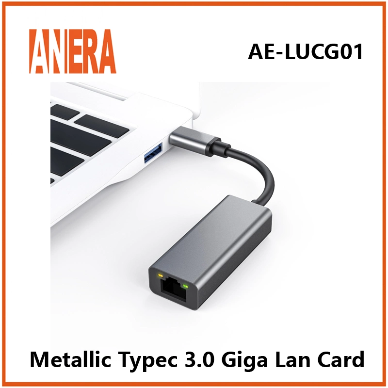 Anera Adaptateur Ethernet RJ45 en alliage d'aluminium Typec 3.0 Carte LAN Gigabit Carte réseau