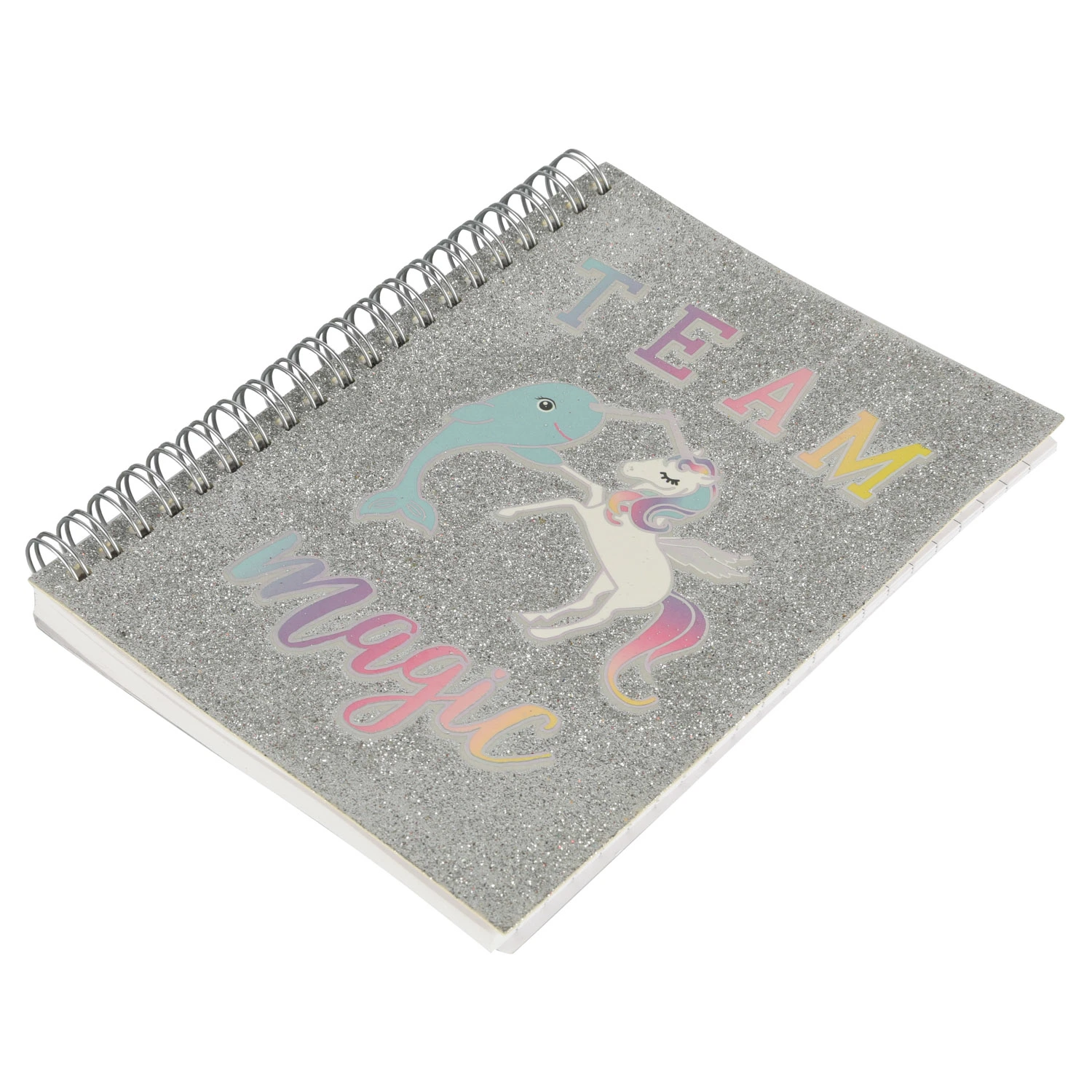 High quality/High cost performance  Shiny Unicorn Coil Book Custom Hardcover Coil Diary for Office Girls and Students