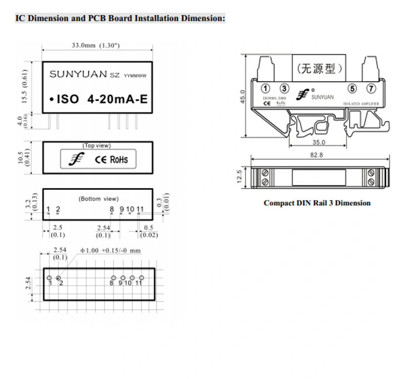 ISO 4-20mA-E Instrumentação de alimentação 4-20mA Isolador de sinal