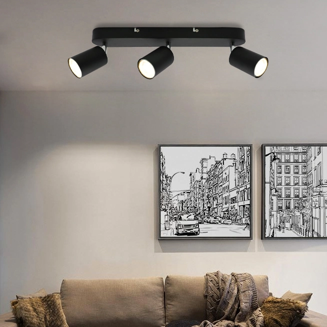 How Bright New Design Ceiling Track Adjustable Surface Mounted LED Light Black White Wall Modern GU10 Spotlight Fixture