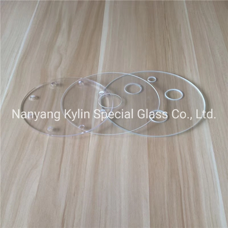 Customized Shape Transparent Quartz Glass Plate Borosilicate Glass Panel with Hole