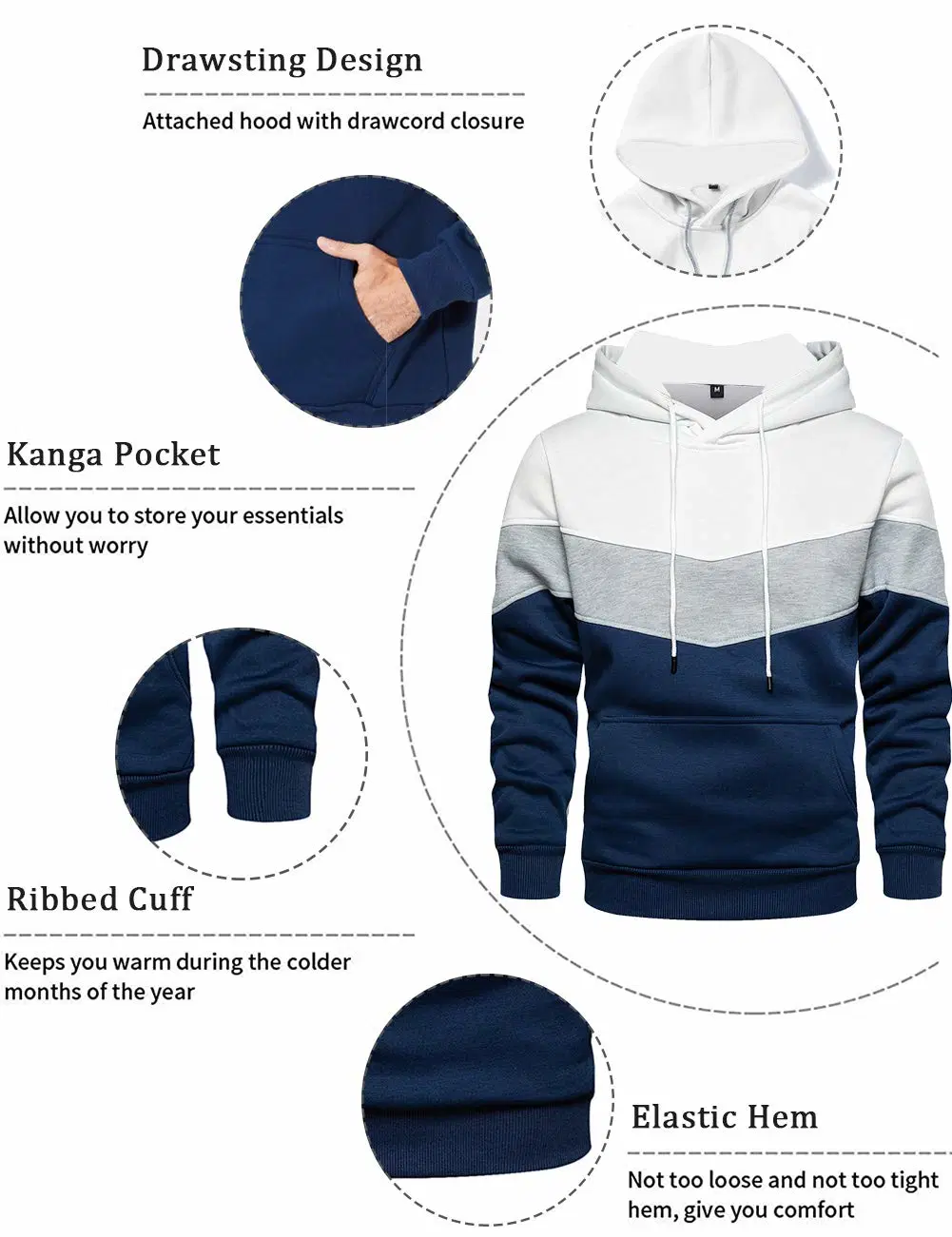 Custom Made Men&prime; S Hoodies Men Jackets Hoodies Men Sweaters Cotton Mh59