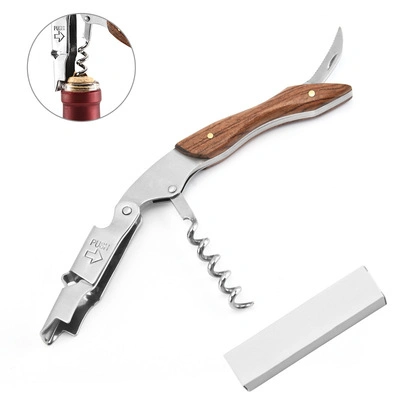 Multifunctional Red Wine Solid Wood Corkscrew, Hippocampus Wine Opener Screwdriver, Wooden Corkscrew