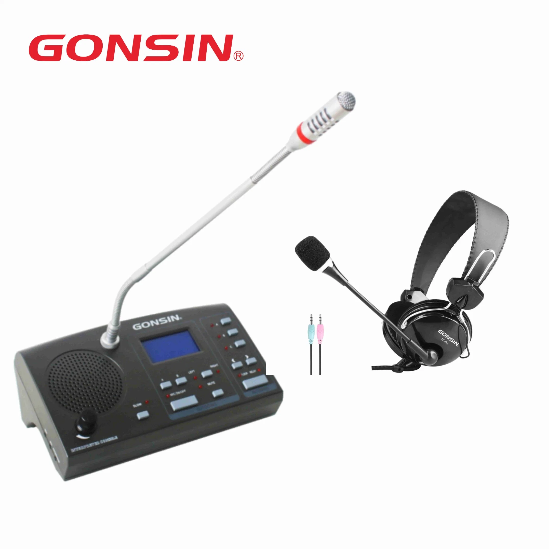 Gonsin Conference Equipment CD Level Sound Translater Wireless Simultaneous Interpretation Receiver with Interpreter Console