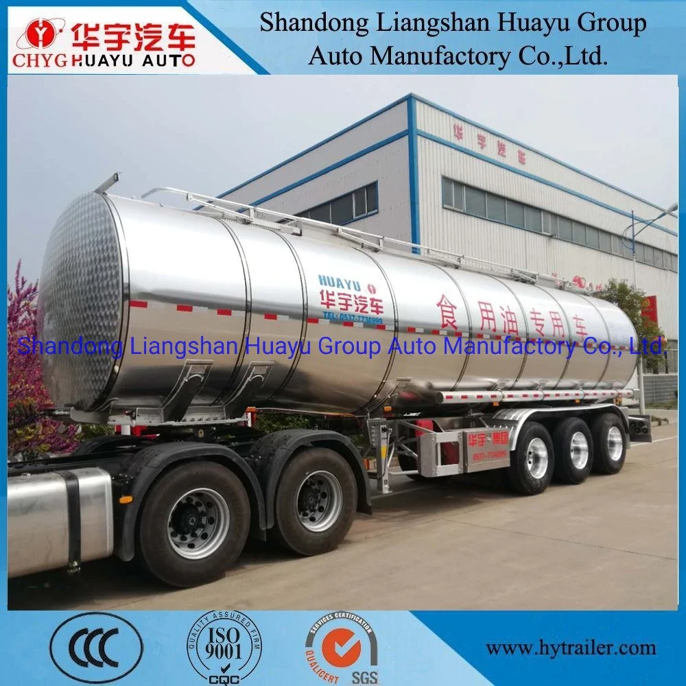 Three Axle 30000L/40000L/50000L Carbon Steel/Stainless Steel/Aluminum Alloy Tank/Tanker Semi Trailer for Oil/Fuel/Diesel/Gasoline/Crude/Water/Milk Transport