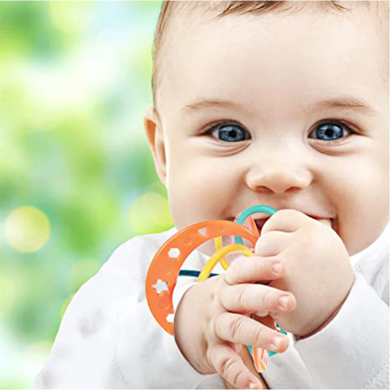 Sonajeros Бебе BPA бесплатный детский сенсорных игрушку при прорезывании зубов стучат сенсорных прорезыватель игрушка активности для этого возьмитесь за 0-6 месяцев