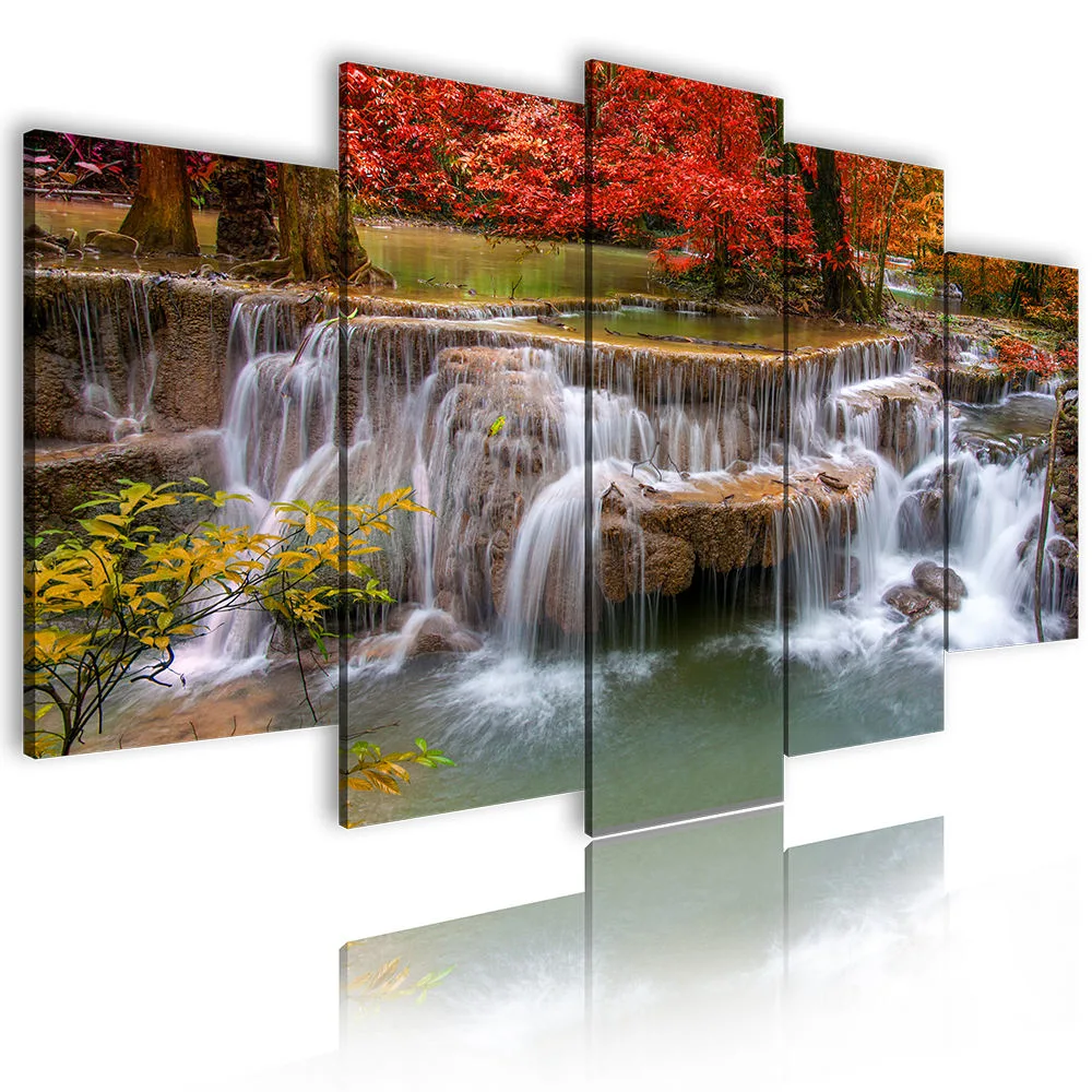 Custom Home Decoration Landscape Living Room Picture Prints 5 Piece Wall Art