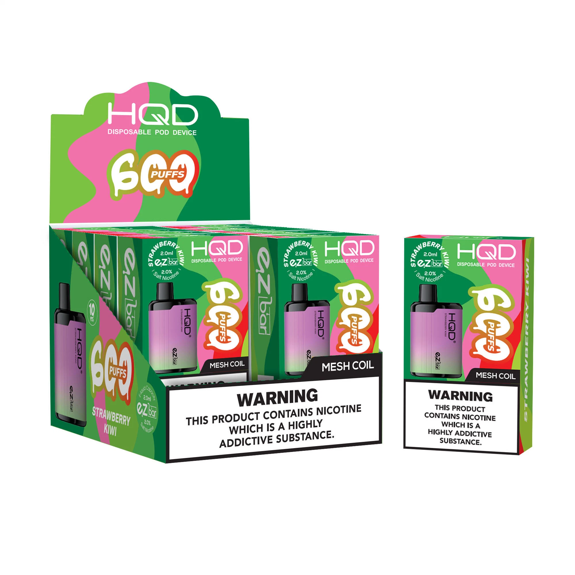 Hqd Tpd 600 Puffs H090 Ez Bar Blue Raspberry Lemon Flavors High quality/High cost performance  Disposable/Chargeable Vape