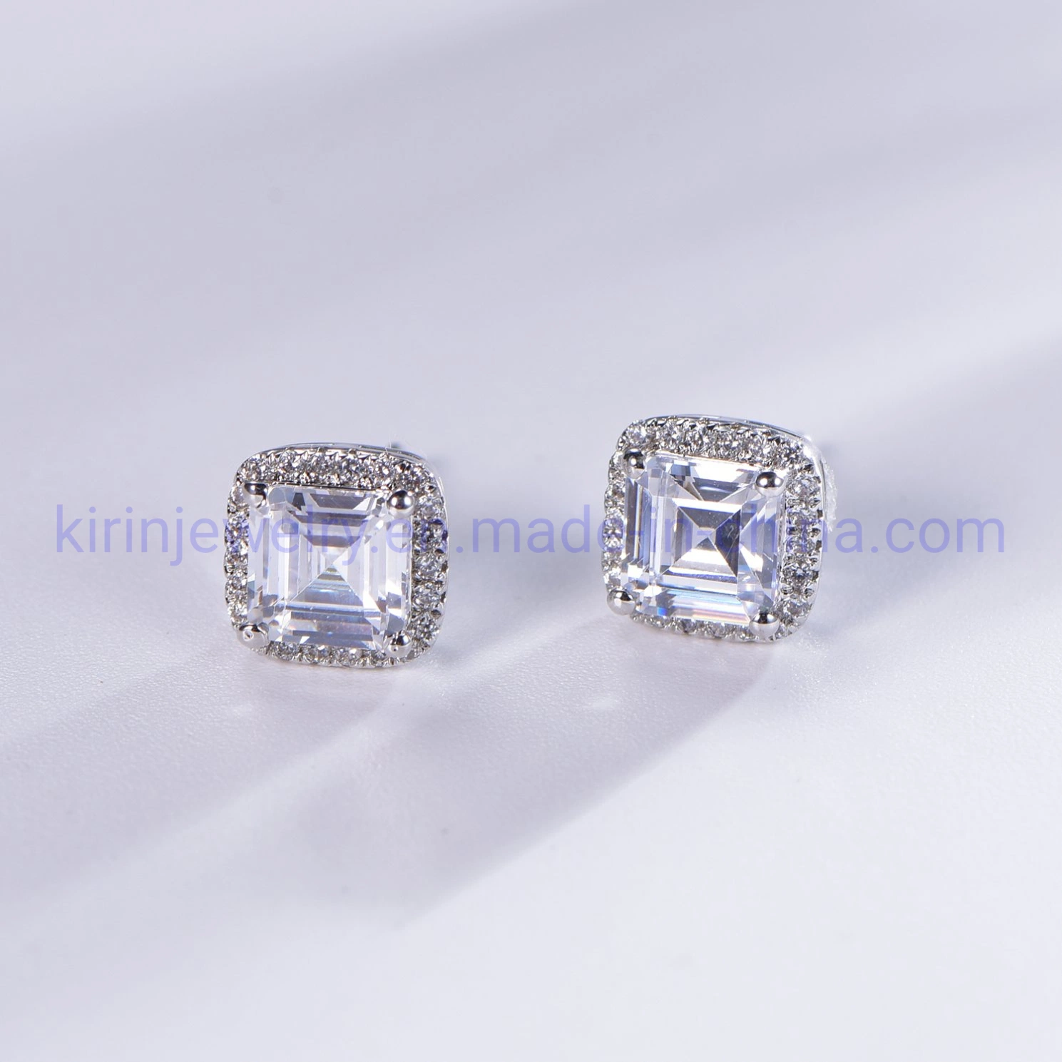 2022 Aretes joyas Zircon Aretes de Plata de Ley de la mujer de zirconio cúbico clara Round Stud Earrings