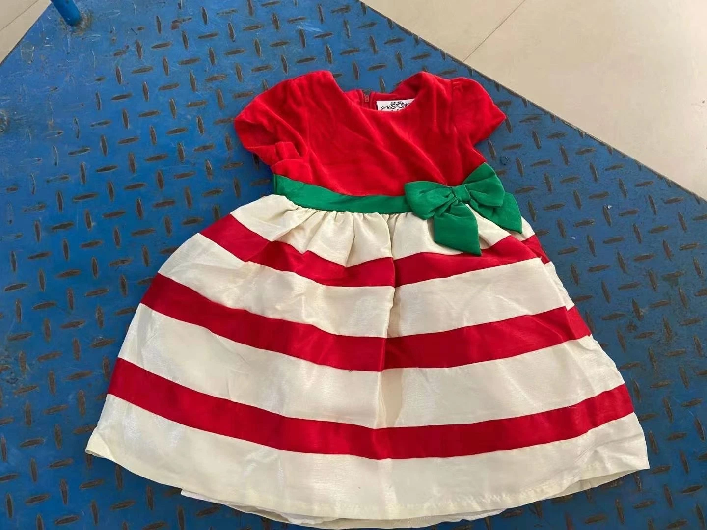 Stockpapa Hot Sale Wholesale/Supplier Children's Clothing Girls Dresses Red Stripe Maxi Dresses