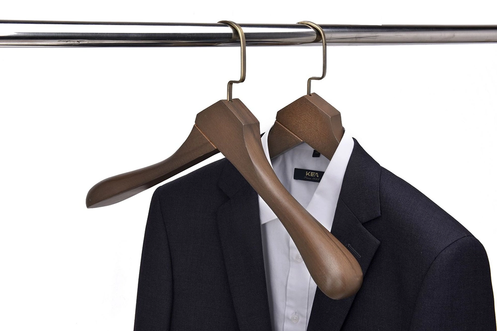 Custom Design Luxury Wooden Clothes Hangers in Dark/Black/White/Natural Color with Diamond Shape Top for Heavy Coats/Suits/Jacket Display