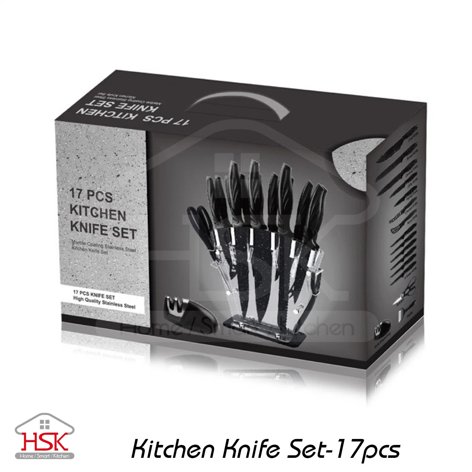 Stainless Steel Kitchen Knife Set with Acrylic Stand