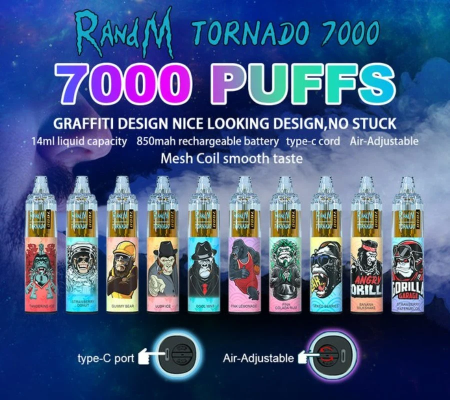 Randm Tornado 7000 Puff ex-Factory Precio desechable VAPE Wholesale/Supplier Smooth Gusto