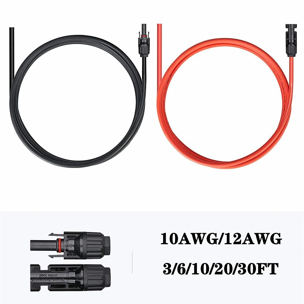 Солнечных фотоэлектрических удлинительного кабеля с женского и мужского пола разъемы mc4 фотоэлектрических 10AWG медных разъемы