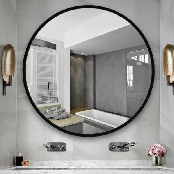 Three Colors Decorative Aluminum Frame Bathroom Wall Hung Mirror