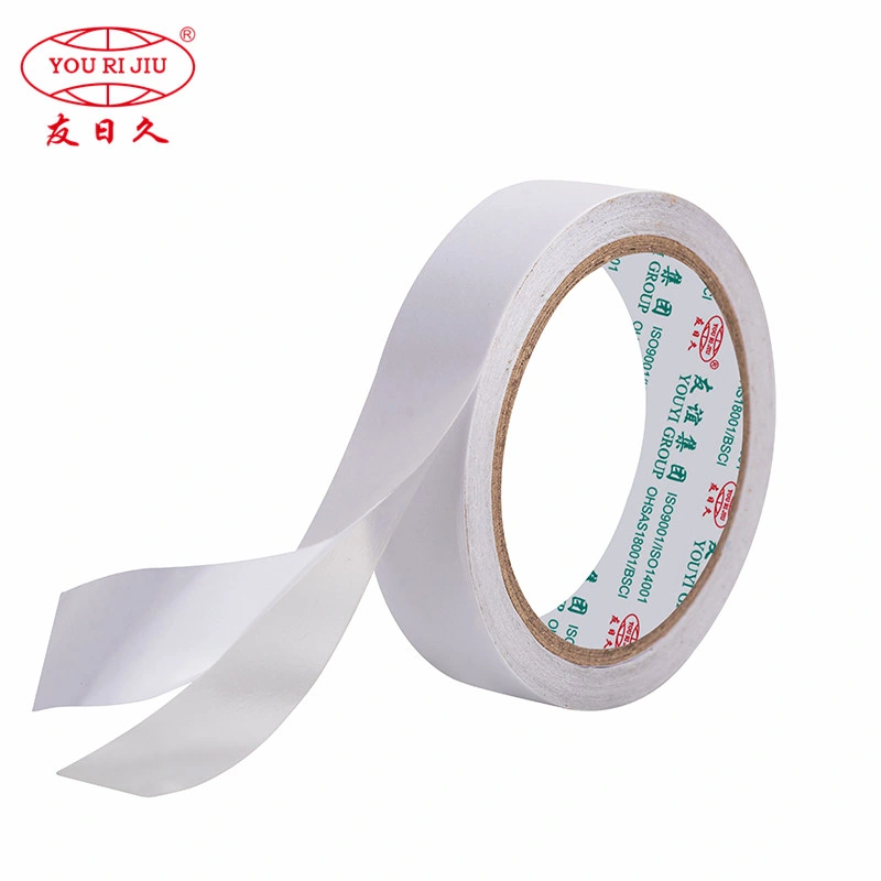 Yourijiu High Tack Thin Customized Size Bulk Price White Carton Paper Double Sided Tissue Tape