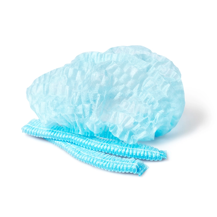 White Blue Disposable Non-Woven PP Hairnet Clip Cap for Beauty Salon