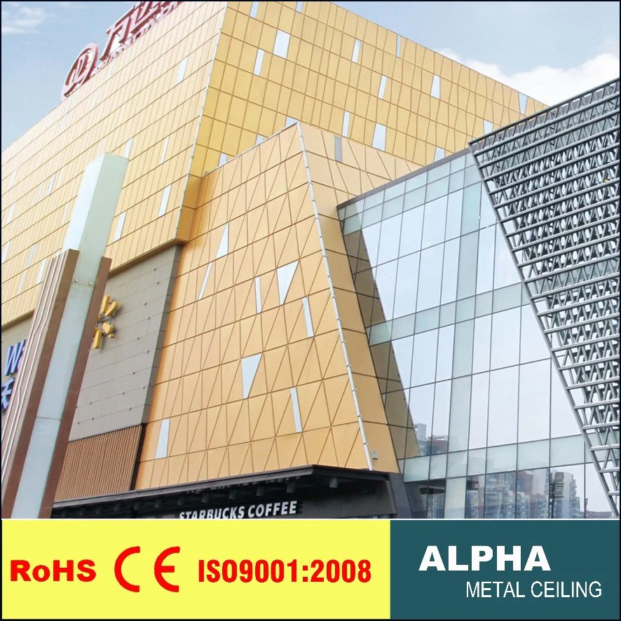 Aluminum Building Decorative Metal Curatin Wall Shaped Perforated Single Plate