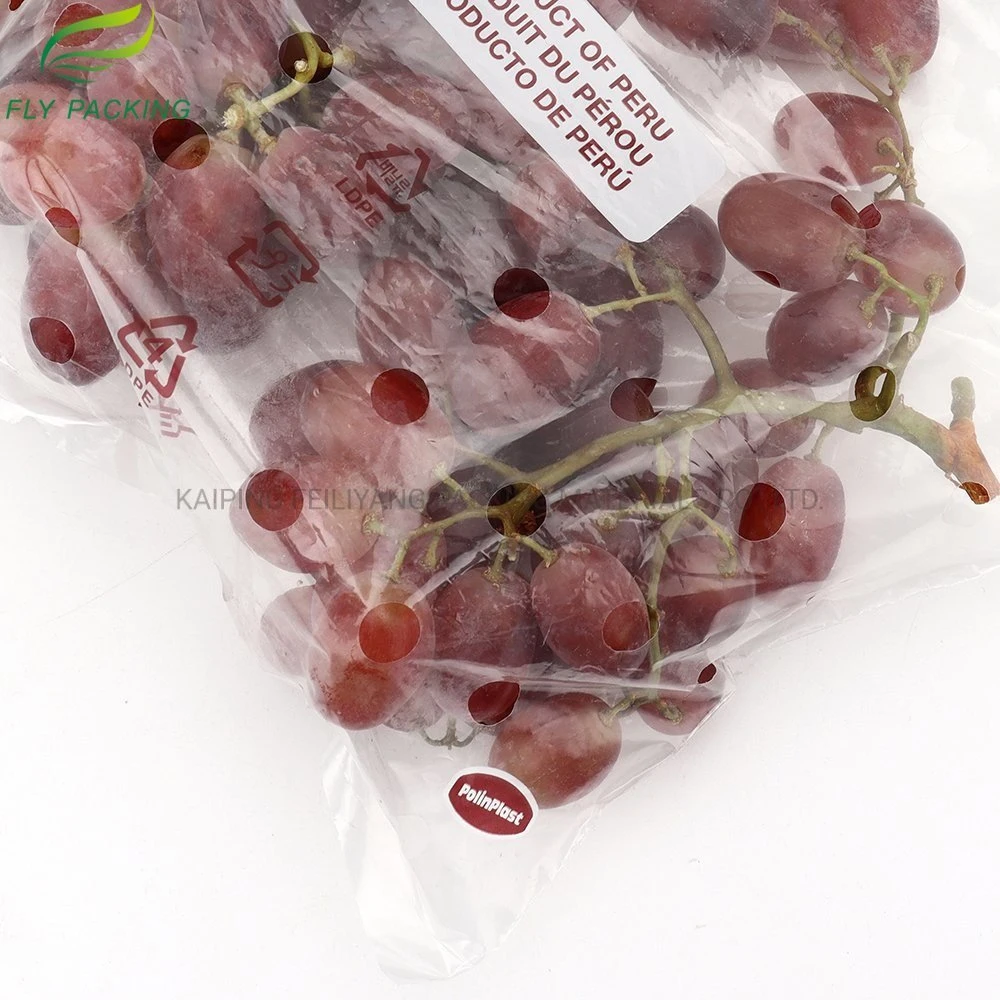 Preço por grosso de fábrica Eco-Friendly nos materiais de embalagem de alimentos frutas de plástico de embalagem de sacos de uvas terra vermelha